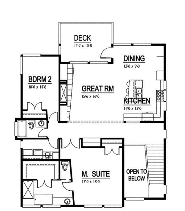 Home Plan - Contemporary Floor Plan - Upper Floor Plan #569-13