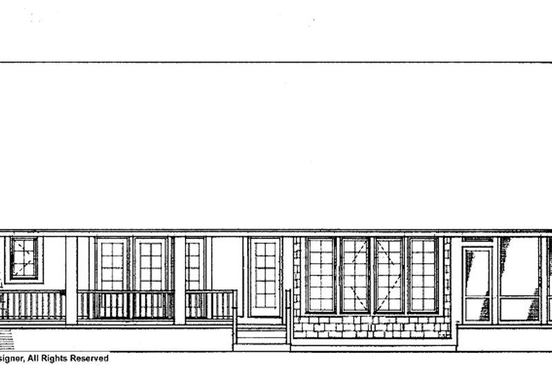 Home Plan - Exterior - Rear Elevation for Craftsman House Plan #72-836 - 3 bed, 2 bath