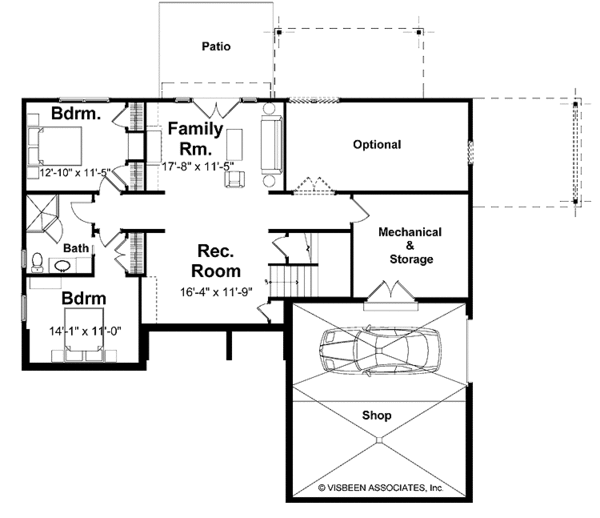 House Design - European Floor Plan - Lower Floor Plan #928-156
