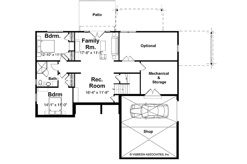 Home Plan - Floor Plan - Lower Floor for European House Plan #928-156 - 3 bed, 2.5 bath