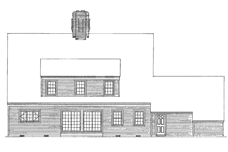 Home Plan - Exterior - Rear Elevation for Colonial House Plan #72-681 - 4 bed, 2.5 bath