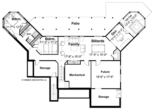 Architectural House Design - European Floor Plan - Lower Floor Plan #928-190