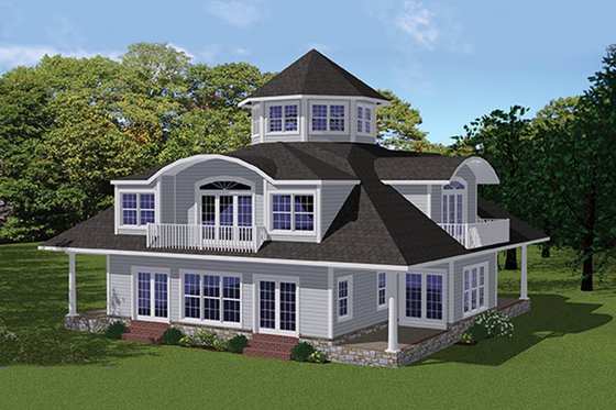 Exterior - Front Elevation 3 for Contemporary House Plan #1061-7 - 4 bed, 3.5 bath