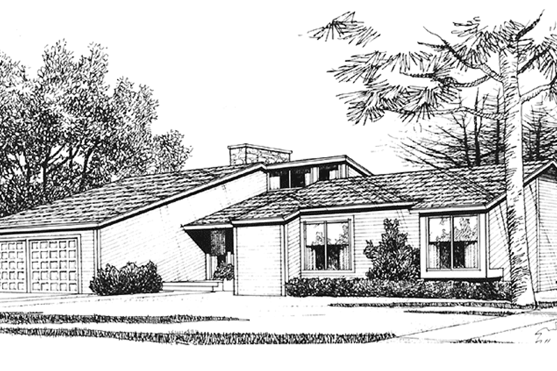 Dream House Plan - Contemporary Exterior - Front Elevation Plan #320-1303