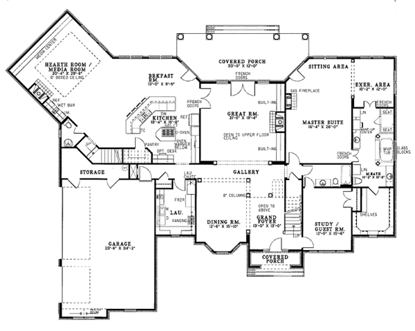House Design - Traditional Floor Plan - Main Floor Plan #17-2702