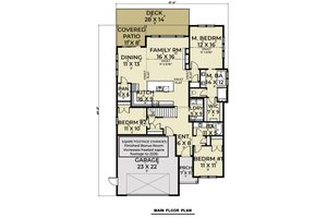 Floor Plan - Main Floor for Farmhouse House Plan #1070-165 - 3 bed, 2 bath
