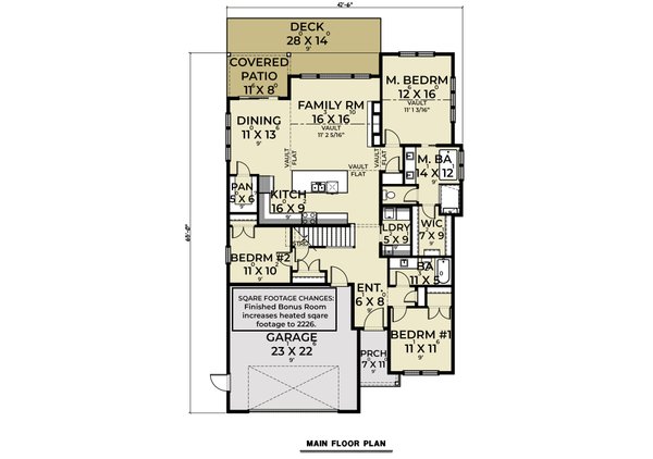 Architectural House Design - Farmhouse Floor Plan - Main Floor Plan #1070-165