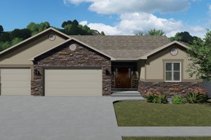 Ranch Exterior - Front Elevation Plan #1060-12