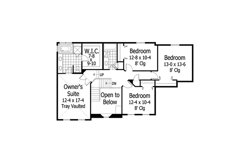 Home Plan - Floor Plan - Upper Floor for Country House Plan #51-1097 - 4 bed, 2.5 bath