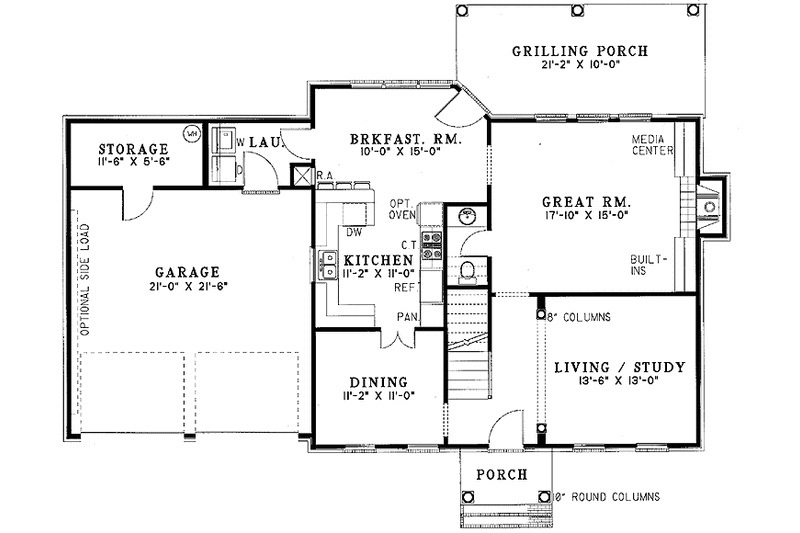 Home Plan - Floor Plan - Main Floor for Classical House Plan #17-3044 - 4 bed, 2.5 bath