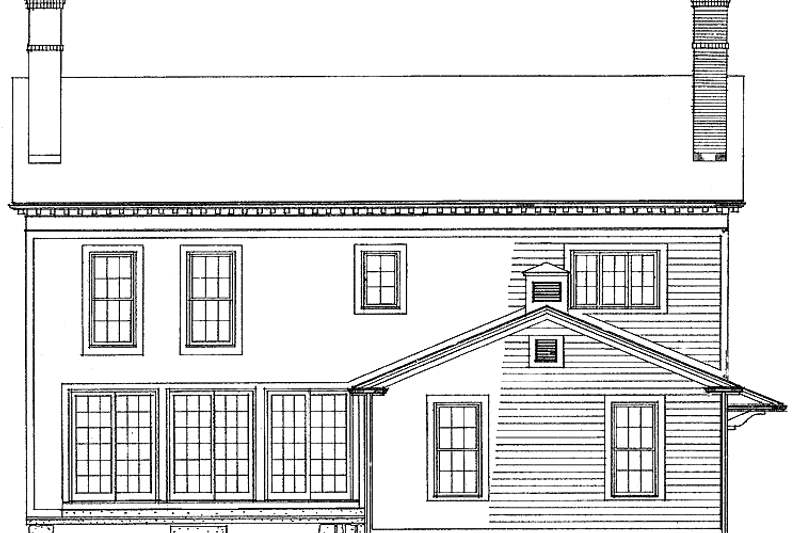 Home Plan - Exterior - Rear Elevation for Classical House Plan #72-819 - 4 bed, 2.5 bath