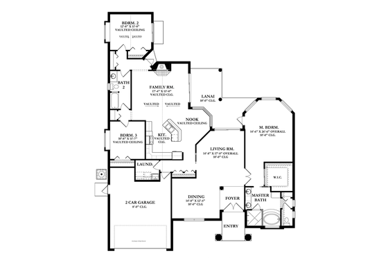 Floor Plan - Main Floor for Mediterranean House Plan #1058-42 - 3 bed, 2 bath