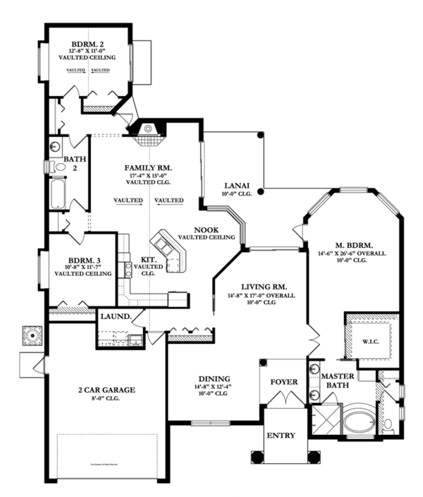 Architectural House Design - Mediterranean Floor Plan - Main Floor Plan #1058-42