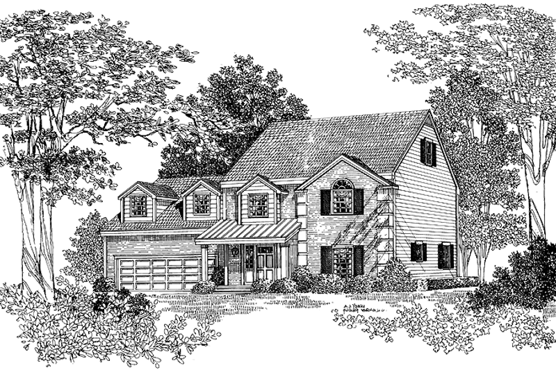 Dream House Plan - Exterior - Front Elevation for Colonial House Plan #72-1106 - 3 bed, 2.5 bath