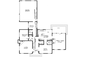 Floor Plan - Main Floor for Colonial House Plan #60-711 - 4 bed, 3 bath