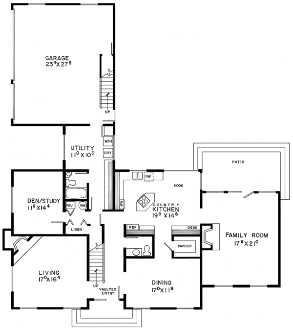 House Plan Design - Colonial Floor Plan - Main Floor Plan #60-711