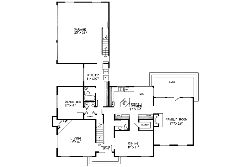 Dream House Plan - Floor Plan - Main Floor for Colonial House Plan #60-711 - 4 bed, 3 bath