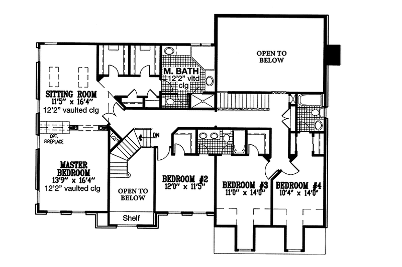 Architectural House Design - Floor Plan - Upper Floor for Colonial House Plan #953-29 - 4 bed, 3.5 bath