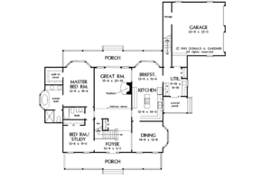 Floor Plan - Main Floor for Country House Plan #929-175 - 4 bed, 3 bath