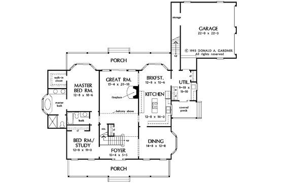 Floor Plan - Main Floor for Country House Plan #929-175 - 4 bed, 3 bath
