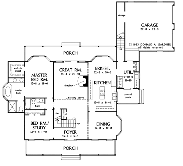 House Design - Country Floor Plan - Main Floor Plan #929-175