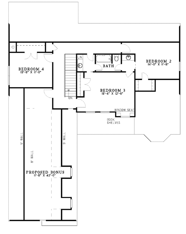 Home Plan - Traditional Floor Plan - Upper Floor Plan #17-3164