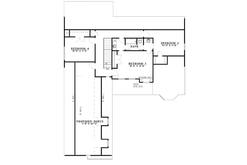 Dream House Plan - Floor Plan - Upper Floor for Traditional House Plan #17-3164 - 4 bed, 2.5 bath