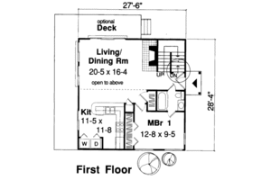 Floor Plan - Main Floor for Cabin House Plan #312-430 - 3 bed, 2 bath