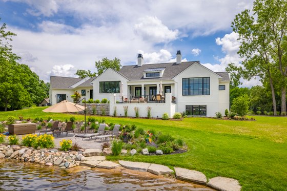 Exterior - Rear Elevation for Farmhouse House Plan #928-369 - 5 bed, 3.5 bath