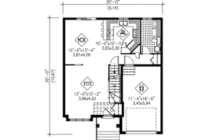 Floor Plan - Main Floor for European House Plan #25-2133 - 3 bed, 1.5 bath
