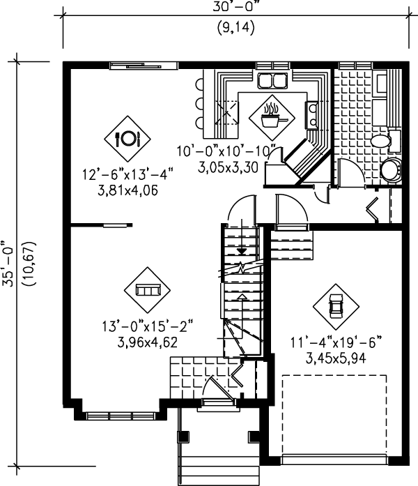 European Floor Plan - Main Floor Plan #25-2133