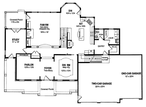 Dream House Plan - Colonial Floor Plan - Main Floor Plan #316-201