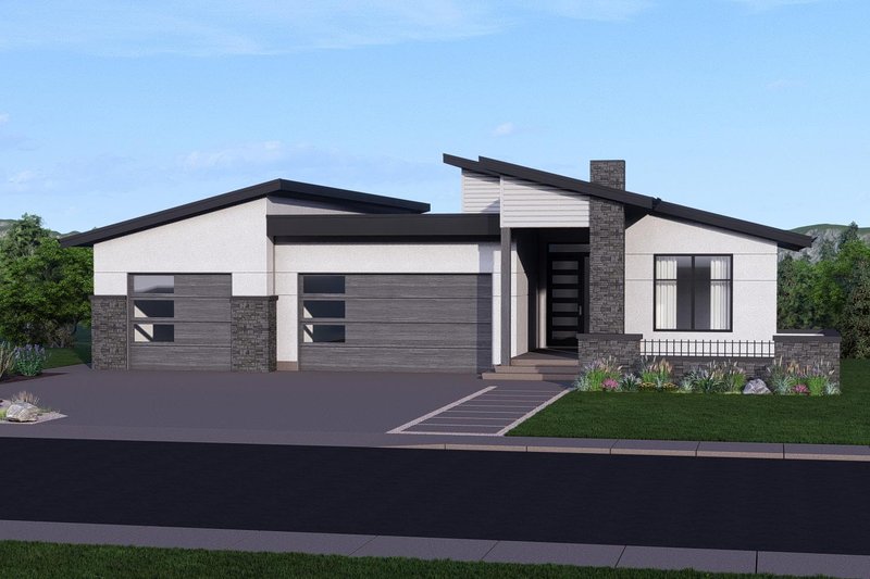 Architectural House Design - Contemporary Exterior - Front Elevation Plan #1100-78