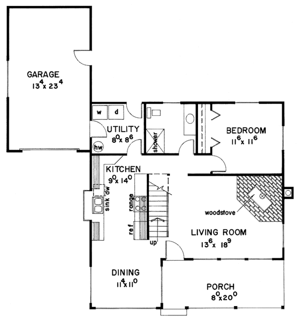 House Design - Country Floor Plan - Main Floor Plan #60-746