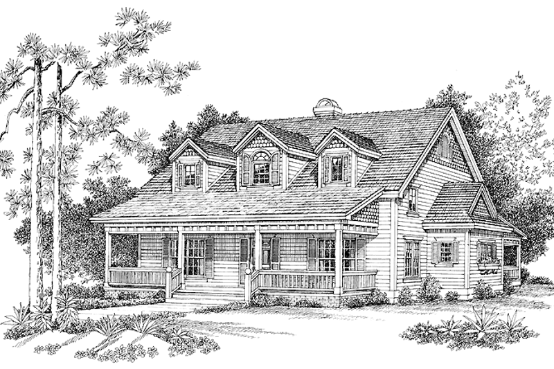 Dream House Plan - Country Exterior - Front Elevation Plan #72-1021
