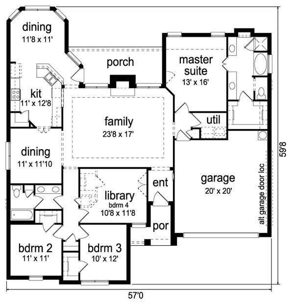 Traditional Floor Plan - Main Floor Plan #84-627