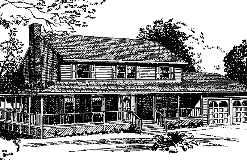 Dream House Plan - Prairie Exterior - Front Elevation Plan #300-140