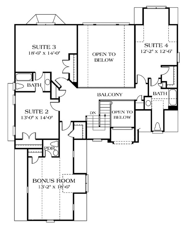 House Plan Design - Traditional Floor Plan - Upper Floor Plan #453-120