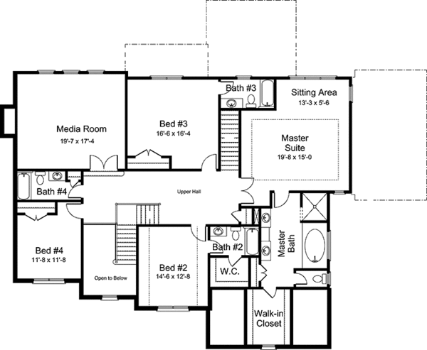 Dream House Plan - European Floor Plan - Upper Floor Plan #994-31