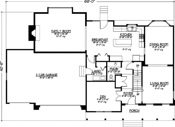House Plan Design - Country Floor Plan - Main Floor Plan #978-17