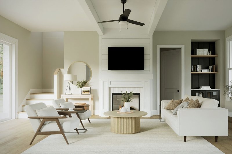 House Blueprint - Interior - Family Room 1 for Farmhouse House Plan #461-118 - 5 bed, 3.5 bath