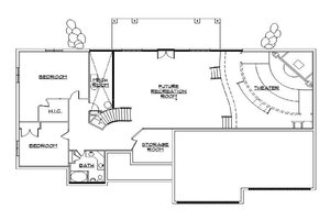 Floor Plan - Lower Floor for Traditional House Plan #5-328 - 5 bed, 3.5 bath