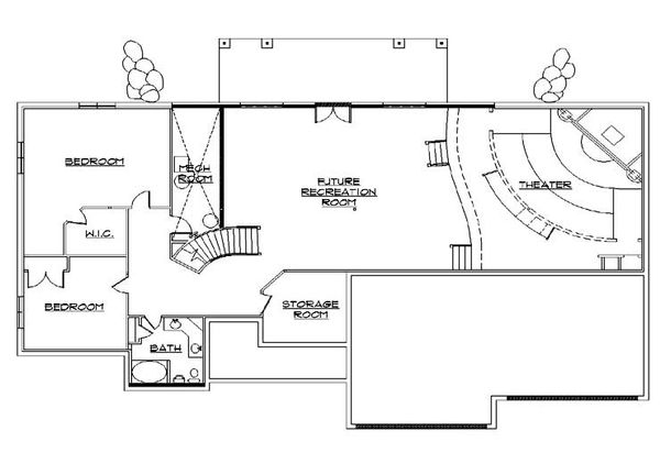 Architectural House Design - Traditional Floor Plan - Lower Floor Plan #5-328