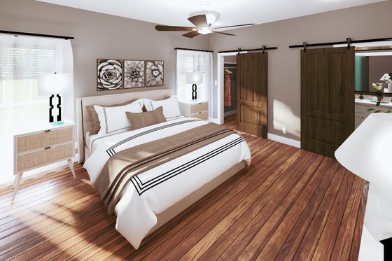 Interior - Master Bedroom 1 for Barndominium House Plan #44-294 - 4 bed, 3 bath