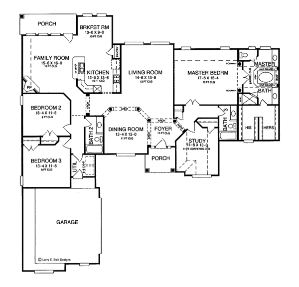 Architectural House Design - European Floor Plan - Main Floor Plan #952-15