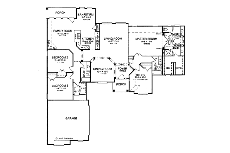 Dream House Plan - Floor Plan - Main Floor for European House Plan #952-15 - 4 bed, 3 bath