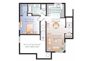 Floor Plan - Lower Floor for Country House Plan #23-2503 - 4 bed, 2.5 bath