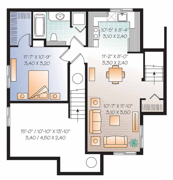 Home Plan - Country Floor Plan - Lower Floor Plan #23-2503
