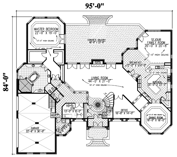 European Floor Plan - Main Floor Plan #138-222