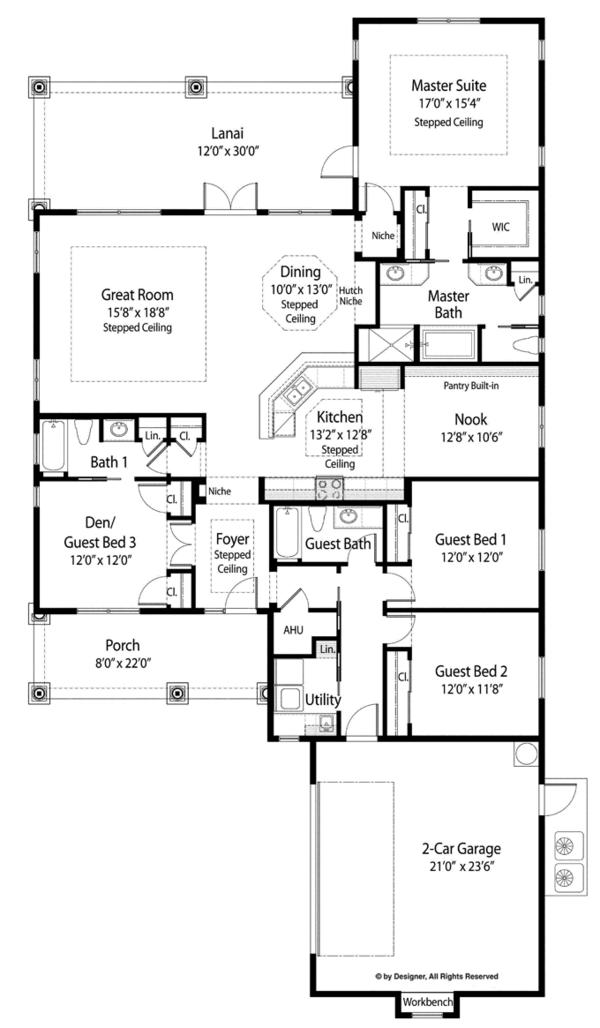 House Design - Country Floor Plan - Main Floor Plan #938-66